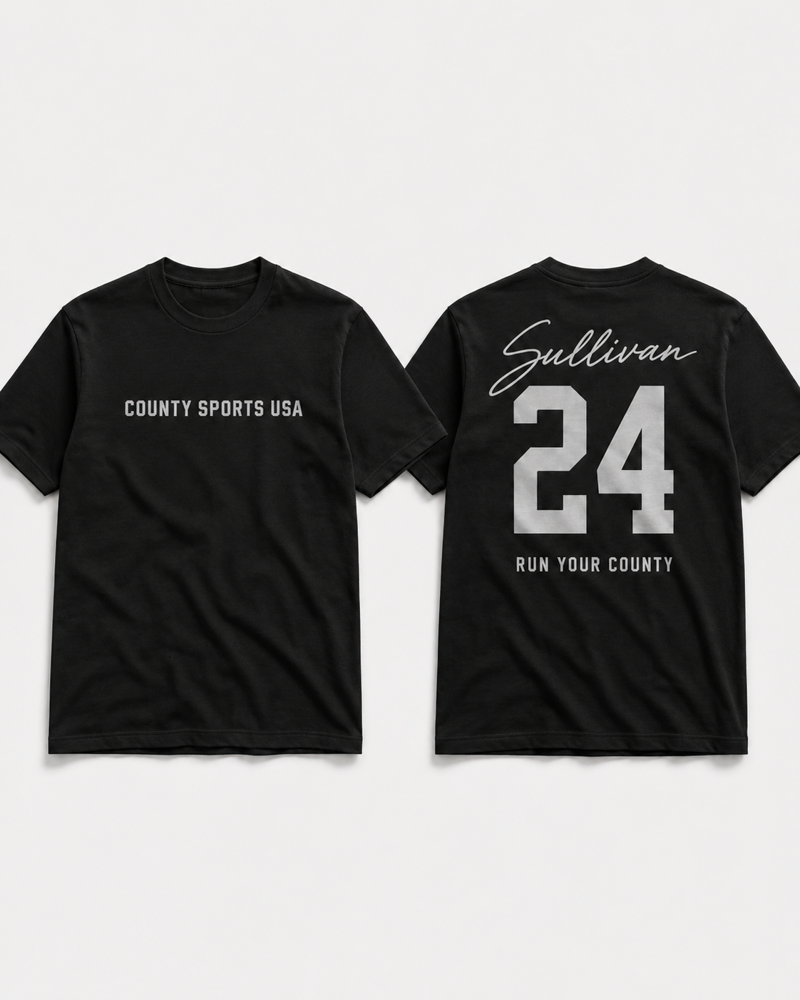 Signature Jersey Tee — Black, name style