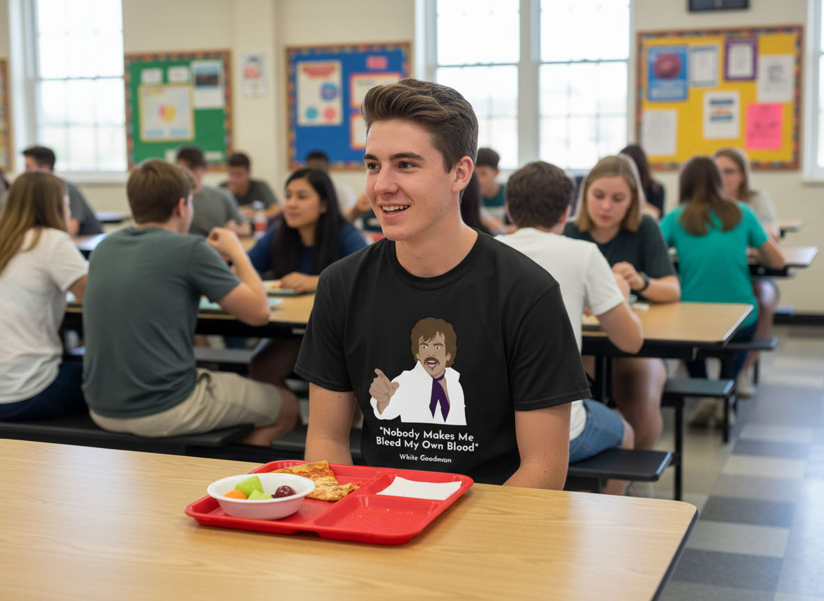 ⭐ White Goodman “Nobody Makes Me Bleed My Own Blood” Tee – County Sports Retro Cinema Edition ⭐