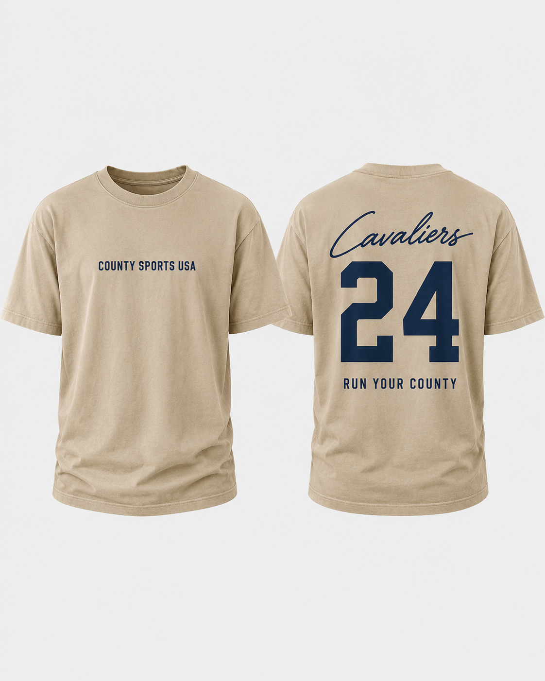 Signature Jersey Tee — Tan, mascot style
