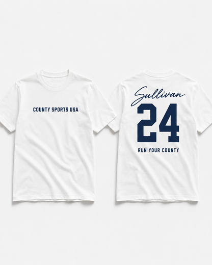 Signature Jersey Tee — White, name style