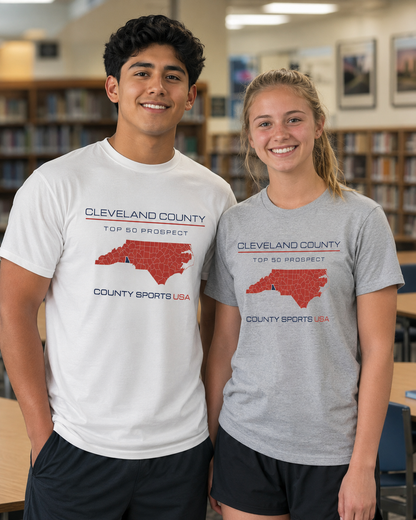 Cleveland County Top 50 Prospect Tee — front
