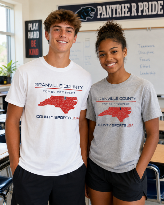 Granville County Top 50 Prospect Tee — front
