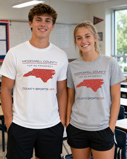 McDowell County Top 50 Prospect Tee — front
