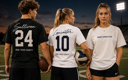 Signature Jersey Tee — athletes wearing custom name and number