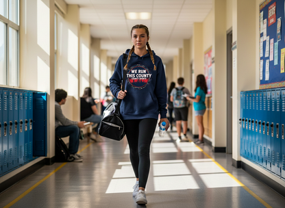 County Sports “We Run This County” Nike Hoodie – Navy Blue